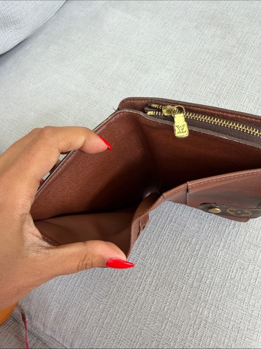 Louis Vuitton Bi-fold Wallet Porte Papier M61207 Monogram Brown
